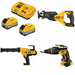 DeWalt DCB2108-2C 8Ah Starter Kit W/ FREE DCS382B Saw, DCE560B Gun and DCF630B Screwgun
