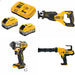 DeWalt 8Ah Battery Kit W/ FREE Recip Saw and FREE Impact and FREE Caulk Gun