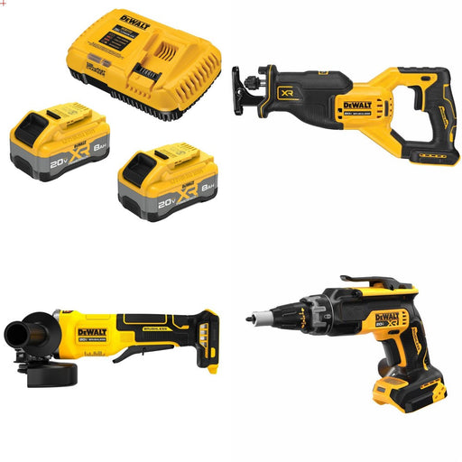 DeWalt 8Ah Kit W/ FREE Recip Saw and FREE Grinder and FREE Screwgun