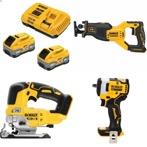 DeWalt 20V 8Ah Battery Kit W/ FREE DCS382B, FREE DCS334B and FREE DCF913B