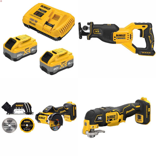 DeWalt DCB2108-2C 8Ah Starter Kit W/ FREE DCS382B Saw and DCS438B Cut-Off and DCS356B Multi-Tool