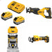 DeWalt DCB2108-2C 8Ah Starter Kit W/ FREE DCS382 Saw, DCW600 Router and DCE555 Cut-Out Tool