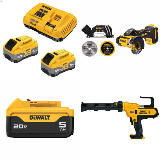 DeWalt 8Ah Battery Kit W/ FREE Cut-Off and FREE Battery and FREE Caulk Gun