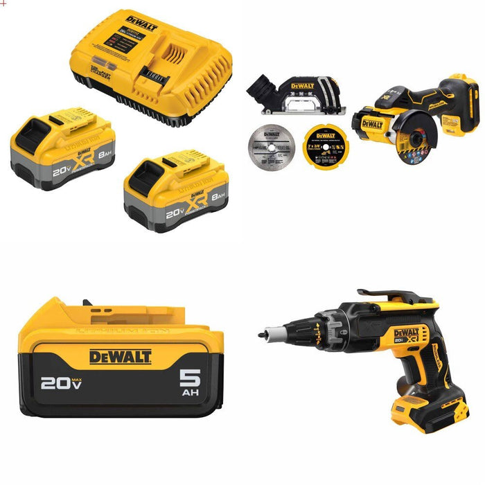 DeWalt 8Ah Kit W/ FREE Cut-Off and FREE 5.0Ah Battery and FREE Screwgun