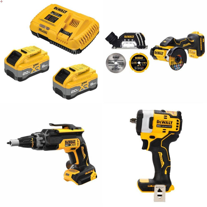 DeWalt 8Ah Kit W/ FREE Cut-Off Tool and FREE Screwgun and FREE 3/8 Impact
