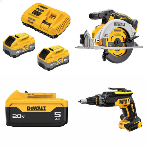 DeWalt 8Ah Kit W/ FREE Circular Saw and FREE Battery and FREE Screwgun