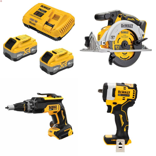 DeWalt Battery Kit W/ FREE Circ Saw and FREE Screwgun and FREE 3/8 Impact
