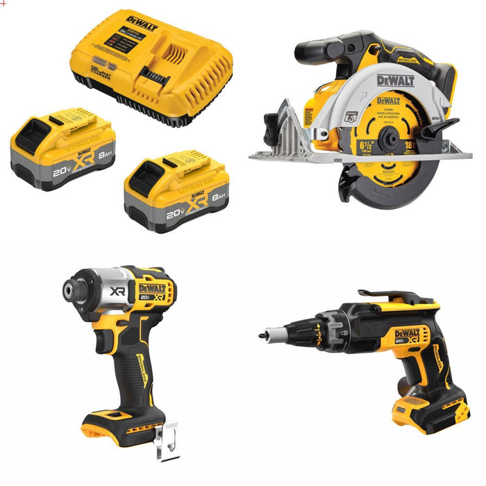 DeWalt 8Ah Battery Kit W/ FREE Circ Saw and FREE Driver and FREE Screwgun