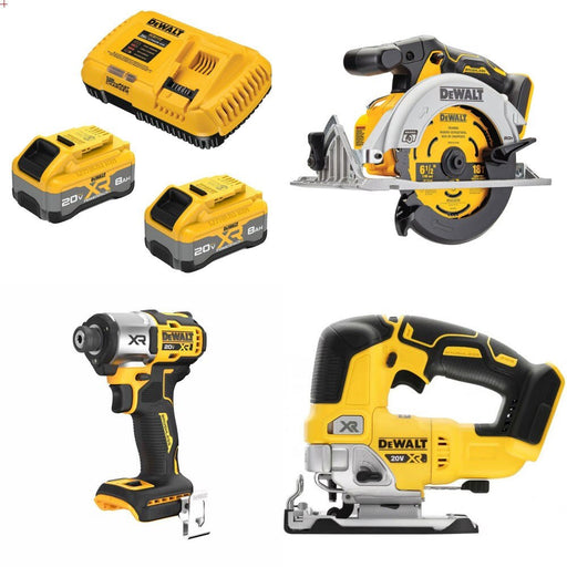 DeWalt DCB2108-2C 20V XR 8Ah Starter Kit W/ FREE Circular Saw and FREE Impact Driver and FREE Jig Saw