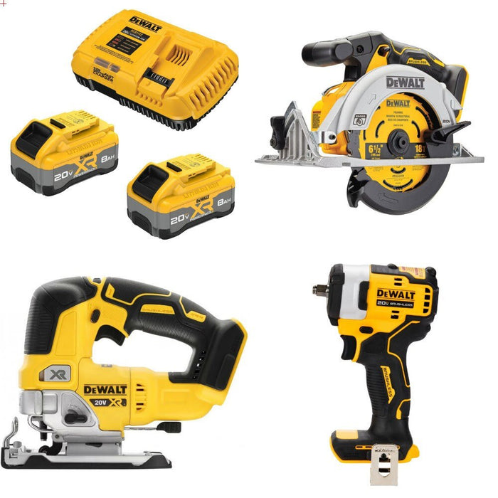 DeWalt 8Ah Kit W/ FREE Circular Saw, FREE Jig Saw and FREE Impact Wrench