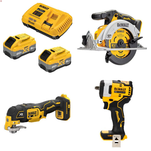 DeWalt DCB2108-2C 20V Battery Kit W/ FREE DCS565B Saw, DCS356B Multi-Tool and DCF913B Impact Wrench