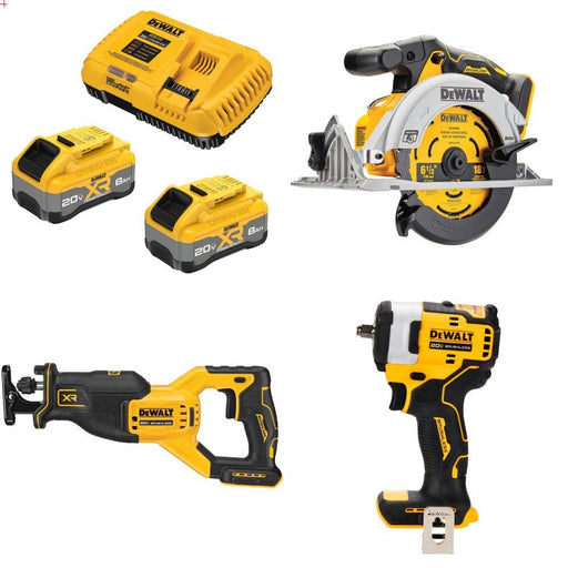 DeWalt 8Ah Kit W/ FREE Circ Saw and FREE Recip Saw and FREE Impact Wrench
