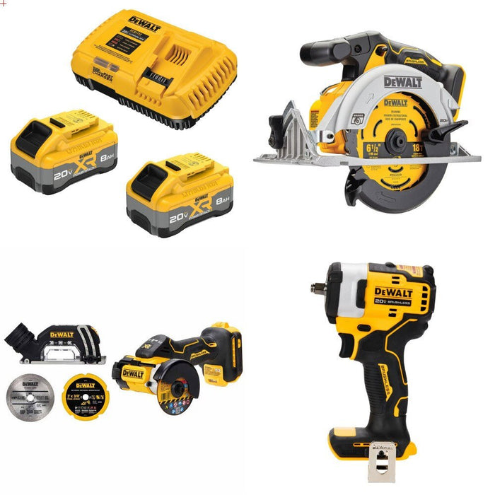 DeWalt 8Ah Kit W/ FREE Circular Saw, FREE Cut-Off and FREE Impact Wrench