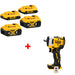 DeWalt DCB324-4 20V MAX Battery 4-Pack W/ FREE DCF911B 20V MAX Impact Wrench