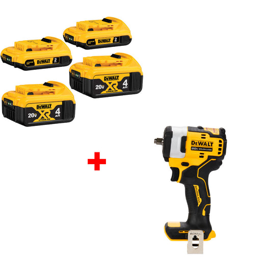 DeWalt DCB324-4 20V MAX Battery 4-Pack W/ FREE DCF913B 20V MAX Impact Wrench