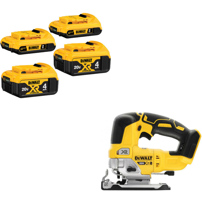 DeWalt DCB324-4 20V MAX Li-Ion Battery 4-Pack W/ FREE DCS334B 20V MAX XR Jig Saw