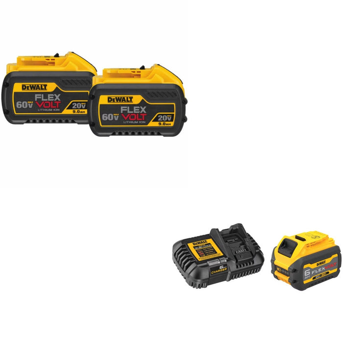 DeWalt Flexvolt 9Ah Battery 2-Pack Kit W/ FREE 6Ah Battery+Charger