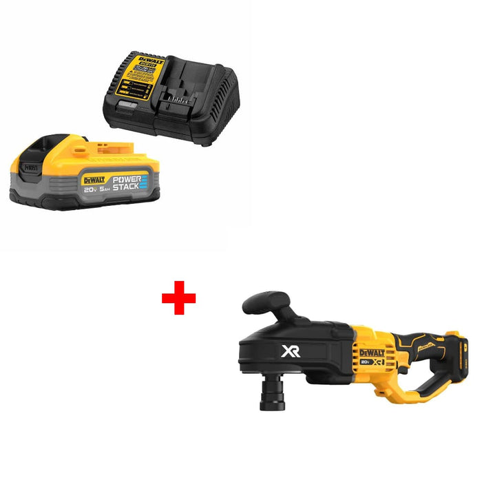 DeWalt DCBP520C 20V Max PowerStack 5Ah Starter Kit w/ DCD443B 20V MAX Drill