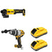 DeWalt DCB2104-2 POWERPACK 4Ah 2-Pack W/ DCD1007B Hammer Drill and DCG407B Slide-Switch Grinder