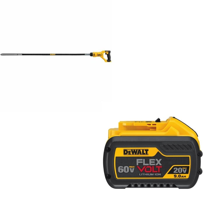 DeWalt DCE531B 20V MAX Concrete Pencil Vibrator W/ DCB609 FLEXVOLT 9.0Ah Battery
