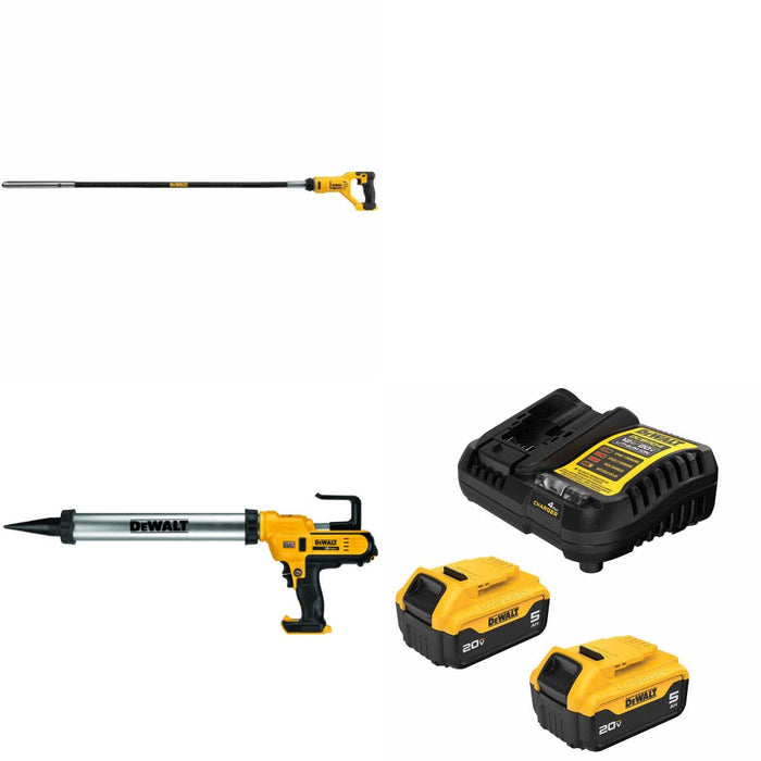 DeWalt DCE531B Concrete Vibrator Kit W/ DCE580B Adhesive Gun and FREE DCB205-2C Battery Kit