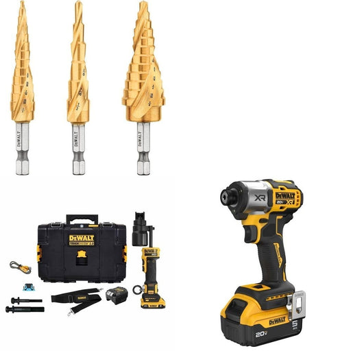 DeWalt DCE600D1 Knockout Kit W/ FREE Step Bit Set and FREE Impact Driver