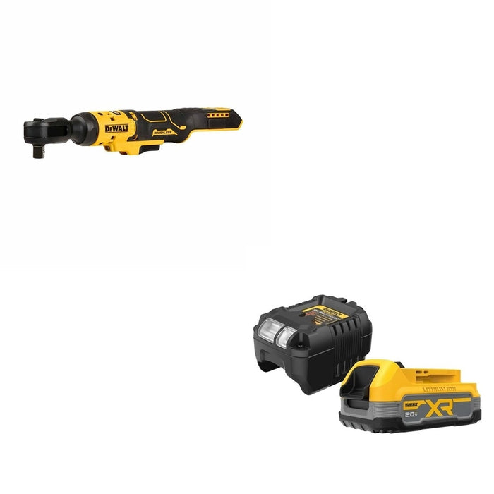 DeWalt DCF512B Atomic 20V Max Ratchet, Bare W/ FREE DCBP034C 20V MAX Starter Kit