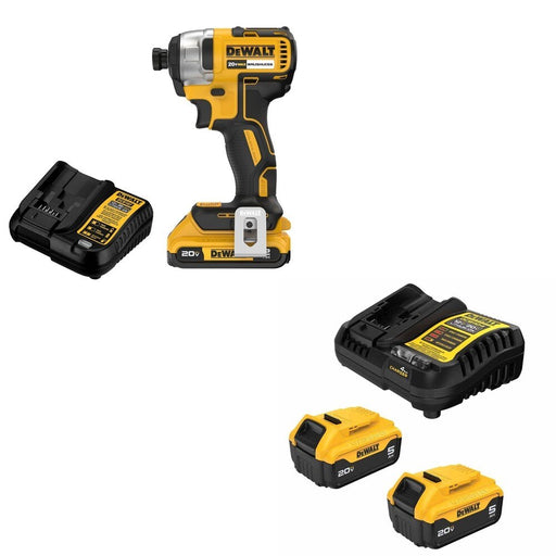 DeWalt DCF787D1 20V MAX 1/4 in. Impact Driver Kit W/ DCB205-2C 5.0Ah Starter Kit