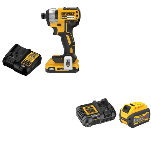 DeWalt DCB606C FLEXVOLT 20V/60V MAX 6.0Ah Battery Starter Kit W/ DCF787D1 Impact Driver Kit