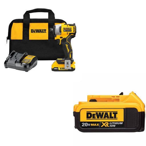 DeWalt DCF809D1 20V MAX 1/4" Impact Driver Kit W/ DCB204 20V MAX Battery Pack
