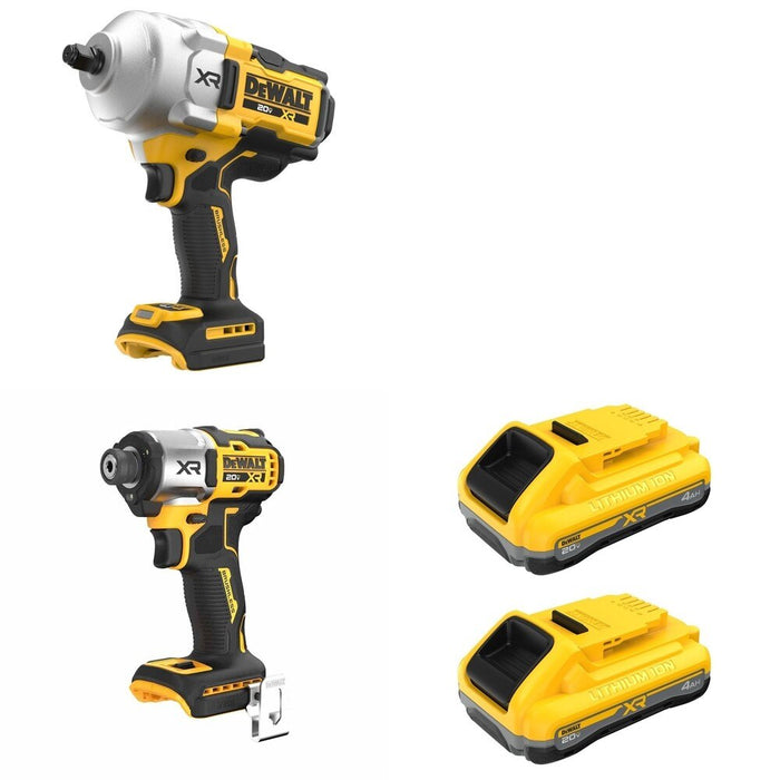 DeWalt DCF961B High Torque Impact Wrench W/ DCB2104-2 and DCF845B 3-Speed Impact Driver