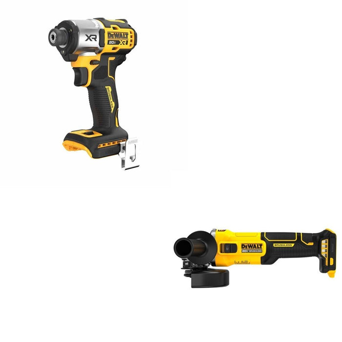 DeWalt DCG407B 20V MAX 4-1/2 in. Slide-Switch Grinder W/ DCF845B 3-Speed Impact Driver