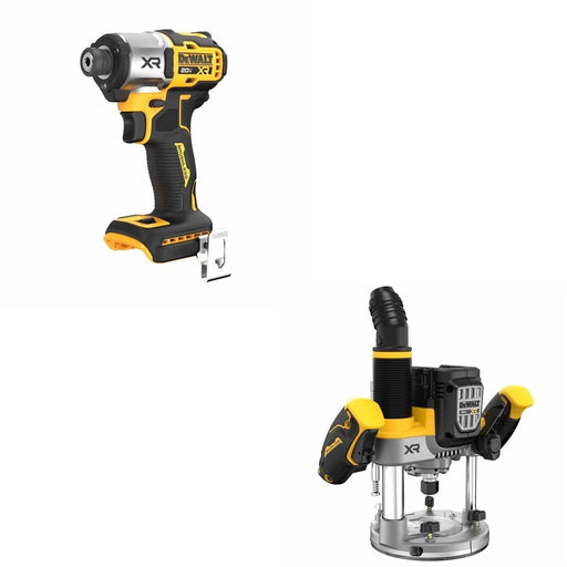 DeWalt DCW620B 20V MAX XR 2-1/4 HP Plunge Router W/ DCF845B 3-Speed Impact Driver