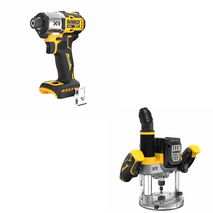 DeWalt DCW620B 20V MAX XR 2-1/4 HP Plunge Router W/ DCF845B 3-Speed Impact Driver