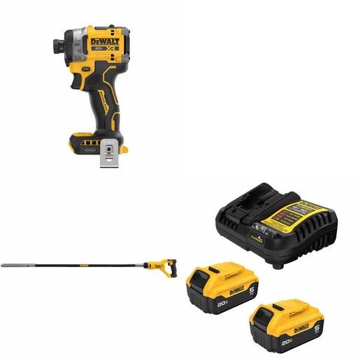 DeWalt DCF860B 20V Max Impact Driver Kit W/ DCE531B Concrete Vibrator and FREE DCB205-2C Battery Kit