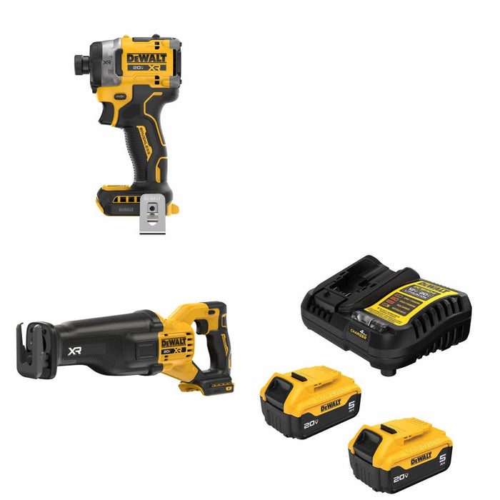DeWalt DCF860B 20V Max Impact Driver Kit W/ DCS384B Reciprocating Saw and FREE DCB205-2C Battery Kit