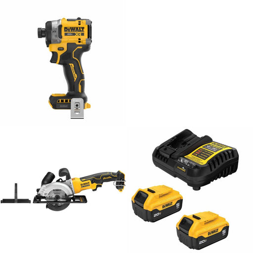 DeWalt DCF860B Impact Driver Kit W/ DCS571B Circular Saw and FREE DCB205-2C Battery Kit