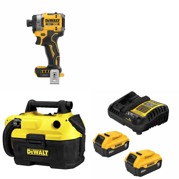 DeWalt DCF860B 20V Max Impact Driver Kit W/ DCV580H Vacuum and FREE DCB205-2C Battery Kit