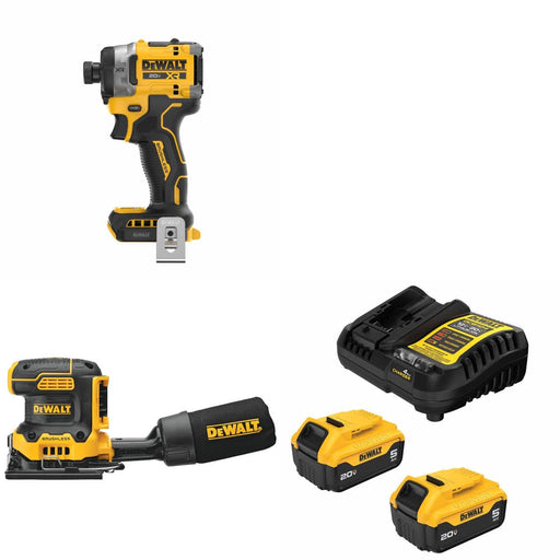 DeWalt DCF860B 20V Max Impact Driver Kit W/ DCW200B Sander and FREE DCB205-2C Battery Kit