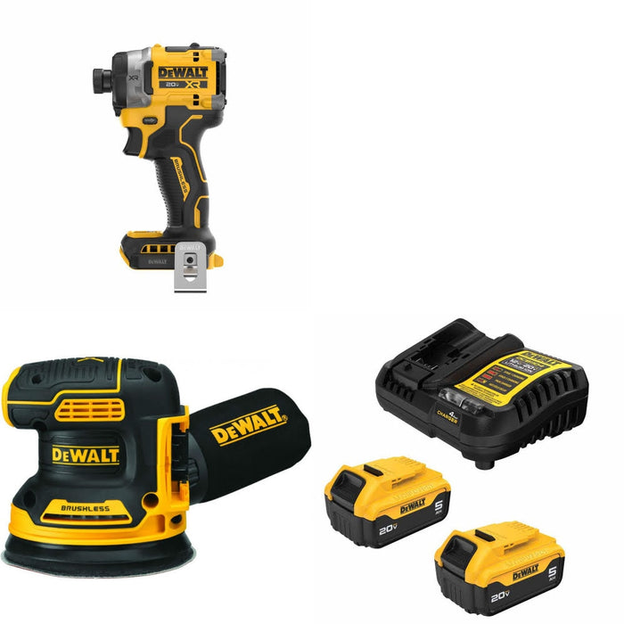 DeWalt DCF860B Impact Driver Kit W/ DCW210B Orbital Sander and FREE DCB205-2C Battery Kit