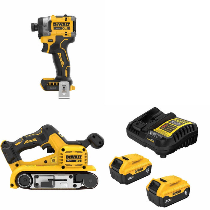 DeWalt DCF860B Impact Driver Kit W/ DCW220B Belt Sander and FREE DCB205-2C Battery Kit