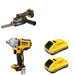 DeWalt DCF891B Mid-Range Impact Wrench W/ DCB2104-2 POWERPACK 4Ah 2-Pack and DCM200B