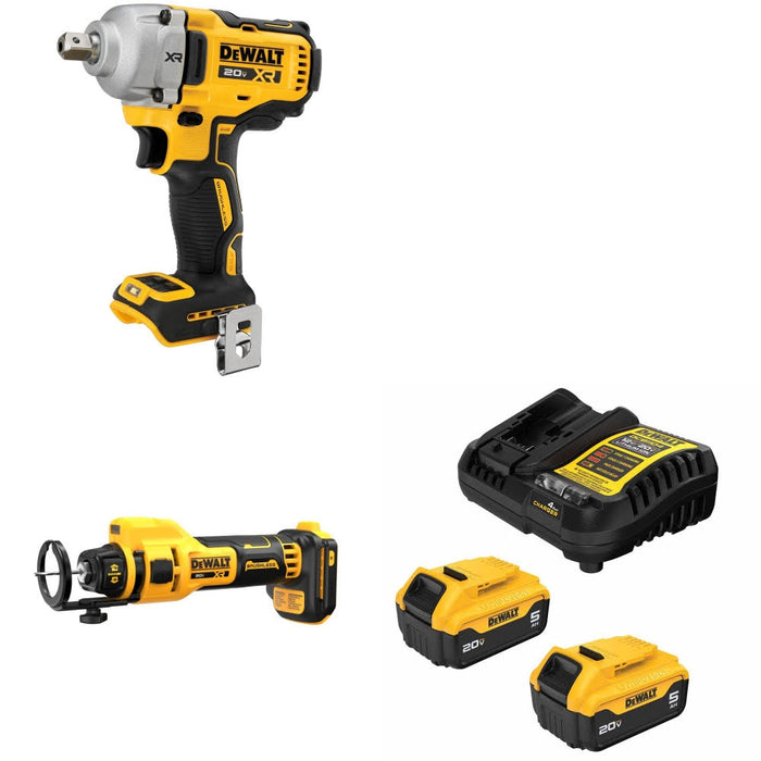 DeWalt DCF892B 20V MAX XR Impact Wrench Kit W/ DCE555B Drywall Tool and FREE DCB205-2C Battery Kit