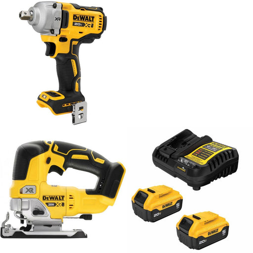 DeWalt DCF892B Impact Wrench Kit W/ DCS334B Jig Saw and FREE DCB205 Battery Kit