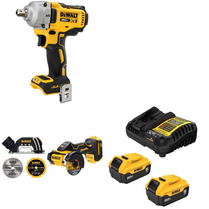 DeWalt DCF892B Impact Wrench Kit W/ DCS438B Cut-Off Tool and FREE DCB205 Battery Kit
