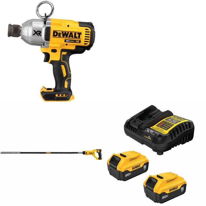 DeWalt DCF898B 20V MAX Impact Wrench Kit W/ DCE531B Pencil Vibrator and FREE DCB205-2C Battery Kit