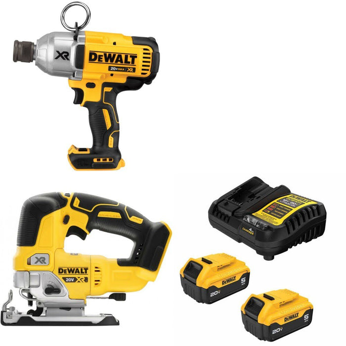 DeWalt DCF898B Impact Wrench Kit W/ DCS334B Jig Saw and FREE DCB205 Battery Kit