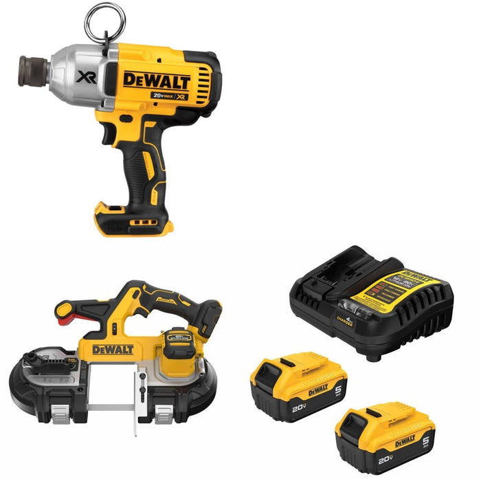 DeWalt DCF898B Impact Wrench Kit W/ DCS379B Band Saw and FREE DCB205-2C Battery Kit