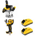 DeWalt DCW620B Plunge Router W/ DCB2104-2 POWERPACK 4Ah 2-Pack and DCF911B Impact Wrench