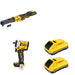 DeWalt DCF510B Sealed Head Ratchet W/ DCB2104-2 POWERPACK 4Ah 2-Pack and DCF921B Impact Wrench